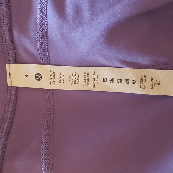 Lululemon Groove SHR Crop 23" Dk Lavender 4 NWT - Picture 9 of 10